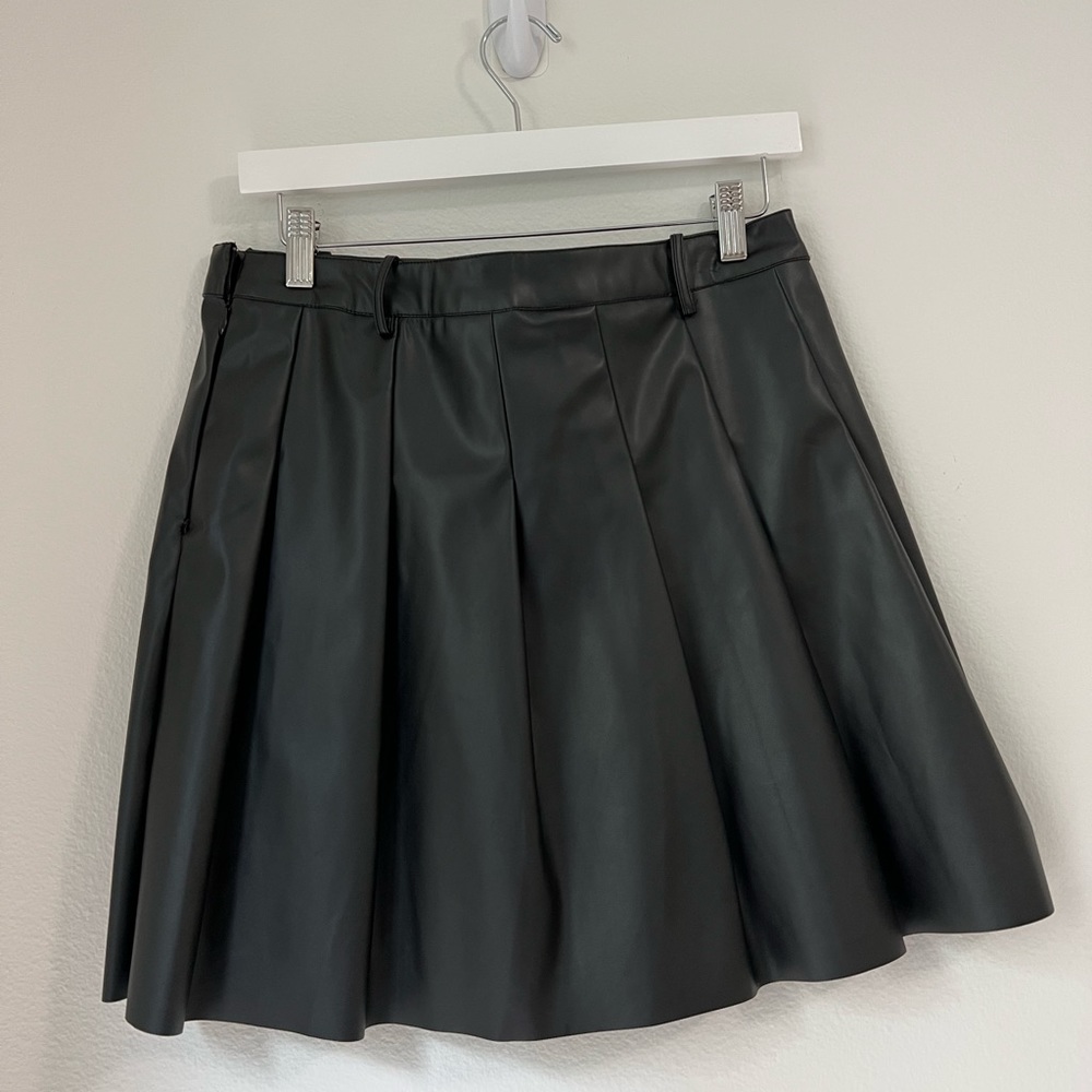 ASOS Collusion PU pleated mini skirt